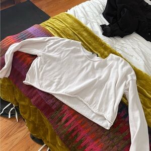 Brandy melville white Long Sleeve Crop Top
